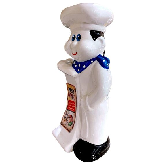 Vintage Decorative Ceramic Figurine Chef Sculpture with Menu board 10.5” - Picture 6 of 16